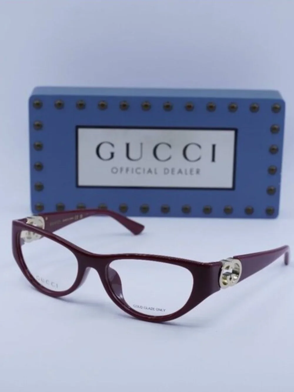 Gucci GG1825O 003 Cat Eye Eyeglasses - Bordeaux 54mm